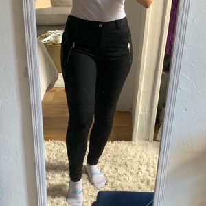 Black Zipper Skinny Jeans